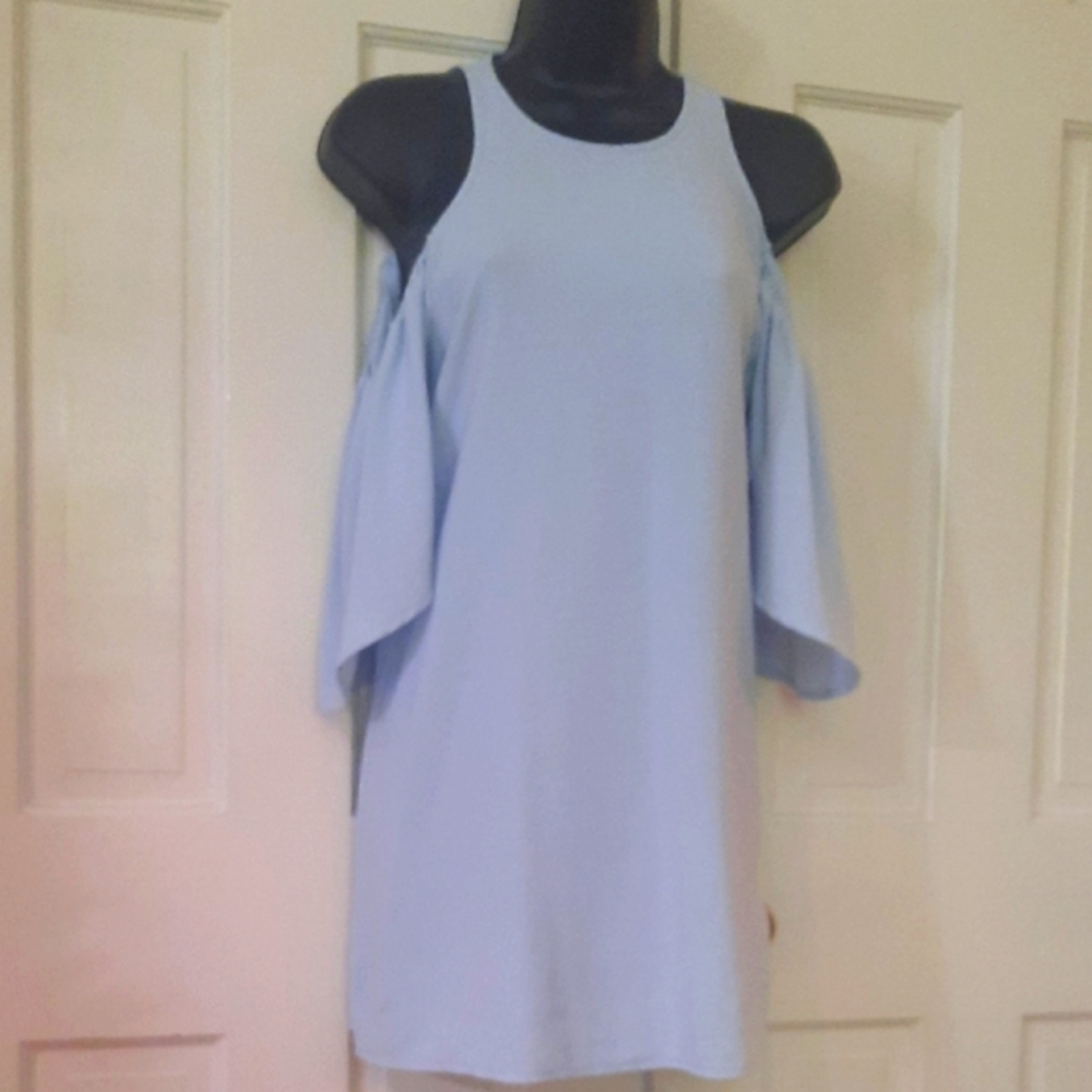 Light Blue Cold Shoulder Dress - Woman's Size: Small - Boutiqie Brand